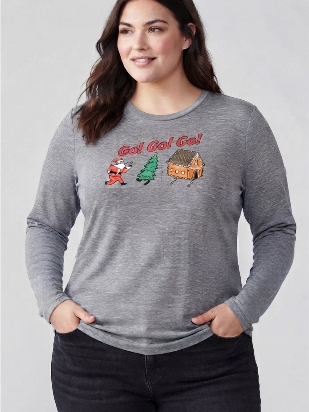 BROOKS GO MERRY Long Sleeve Running Top Plus Size XL